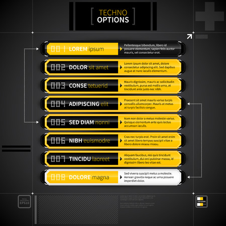Modern techno layout with 8 options.のイラスト素材