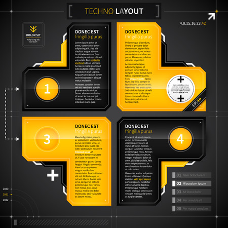 Techno layout with 4 options.のイラスト素材