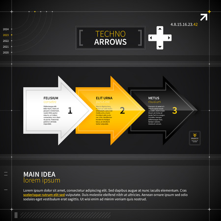 Techno layout with three arrows.のイラスト素材