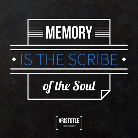 Quote typographical background "Memory is the scribe of the soul"のイラスト素材