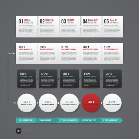 Set of 5 different sequence templates.のイラスト素材