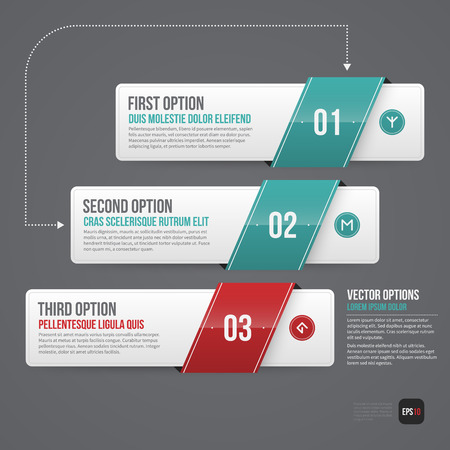 Three options on grey background. EPS10.のイラスト素材