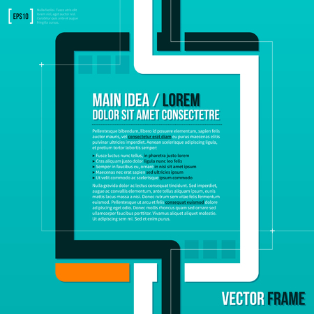 Modern text frame on turquoise background.のイラスト素材