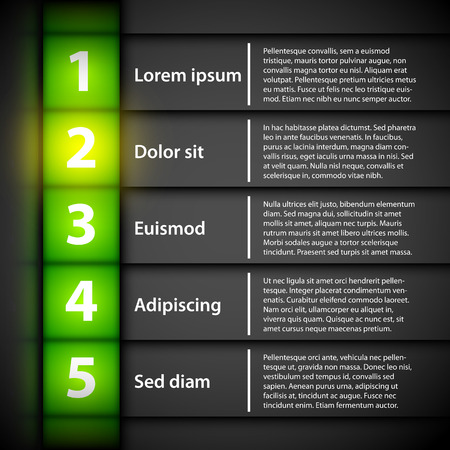 Modern business template for presentations or web design. You can move yellow gradient to highlight different options.のイラスト素材