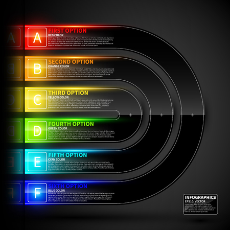 Glossy colorful design template. Can be used for infographics, banners or website layout.のイラスト素材