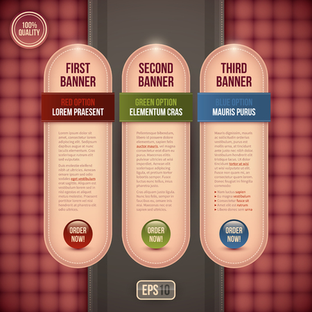 Three vertical banners/options for advertising or web design. EPS10.のイラスト素材