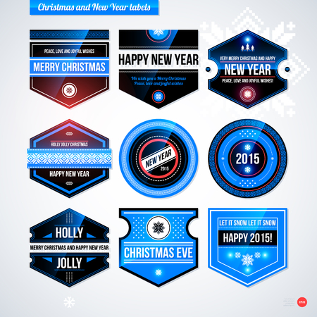 Set of labels and badges for Christmas and New Year.のイラスト素材