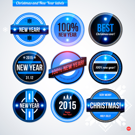Set of labels and badges for Christmas and New Year.のイラスト素材