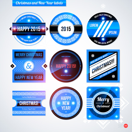 Set of labels and badges for Christmas and New Year.のイラスト素材