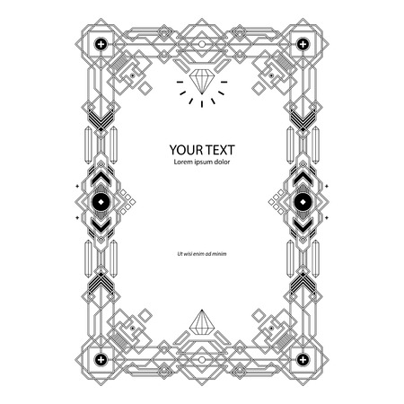 Geometric border template on white background.のイラスト素材