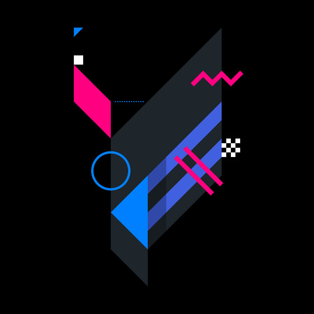 Abstract geometric element on dark background. Useful as CD cover, print or poster.のイラスト素材
