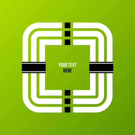 Corporate label in flat style on green background. Useful for presentations or web design. Vector template.のイラスト素材