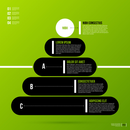 Pyramid chart template on fresh green background.のイラスト素材