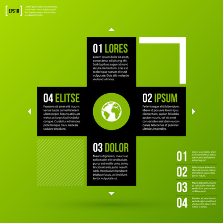 Options template on fresh green background. Flat style.のイラスト素材