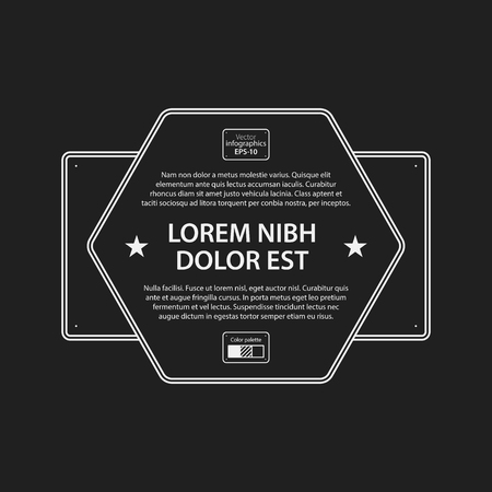 Corporate presentation template on dark background. Black and white colors. Useful for advertising, presentations and web design.のイラスト素材