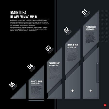 Futuristic corporate chart template on black background. Useful for presentations and marketing media.のイラスト素材
