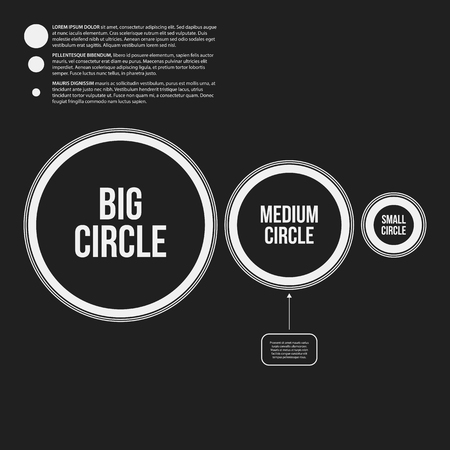 Corporate presentation template on dark background. Black and white colors. Useful for advertising, presentations and web design.のイラスト素材