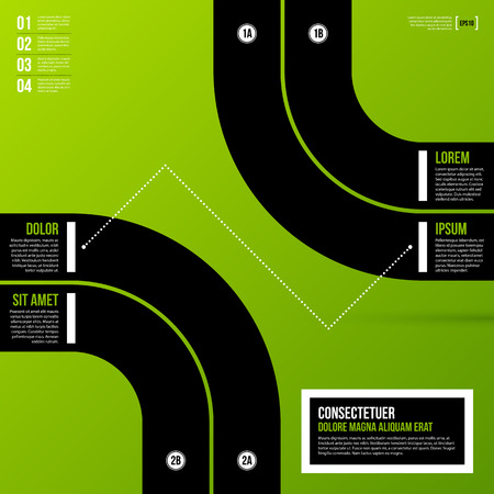Options template on fresh green background. Flat style.のイラスト素材