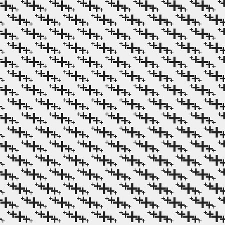 Simple pixelated pattern with monochrome geometric shapes. Useful for textile and interior design. Strict neutral style.のイラスト素材