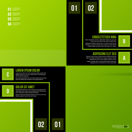 Options template on fresh green background. Flat style.のイラスト素材