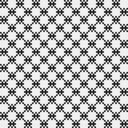 Simple pixelated pattern with monochrome geometric shapes. Useful for textile and interior design. Strict neutral style.のイラスト素材