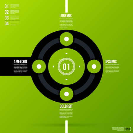 Options template on fresh green background. Flat style.のイラスト素材