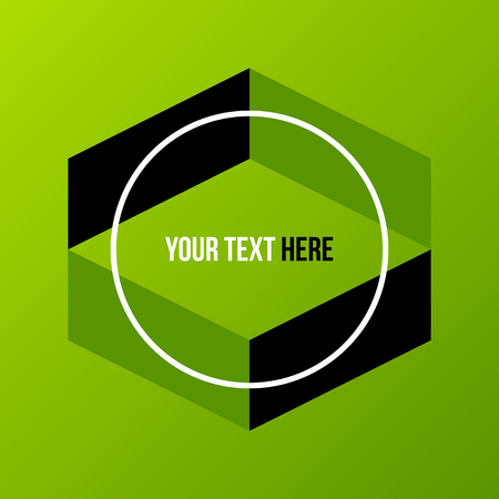 Corporate label/logo in flat style on green background. Useful for presentations or web design. Vector template.のイラスト素材