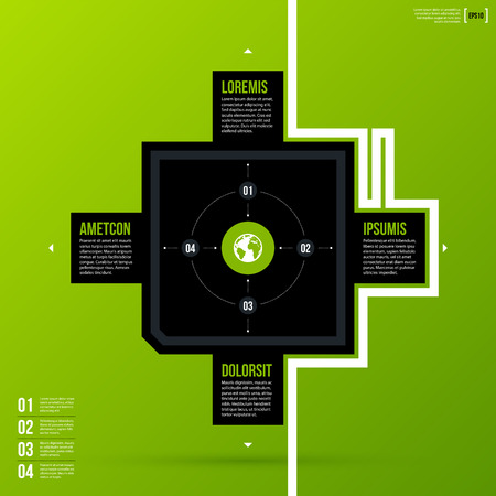 Options template on fresh green background. Flat style.のイラスト素材