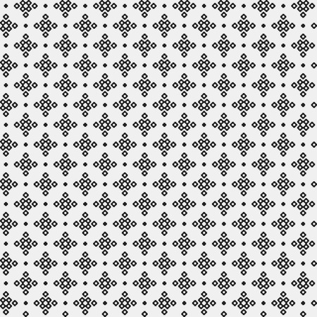 Simple pixelated pattern with monochrome geometric shapes. Useful for textile and interior design. Strict neutral style.のイラスト素材
