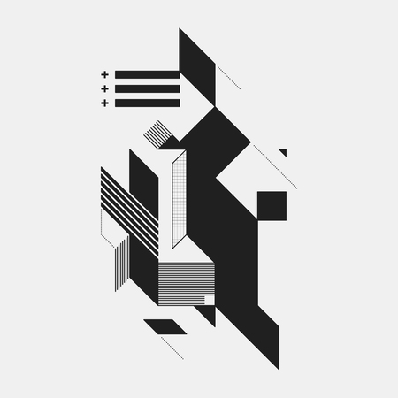 Abstract design element on white background. Geometric modern art graffiti style.のイラスト素材