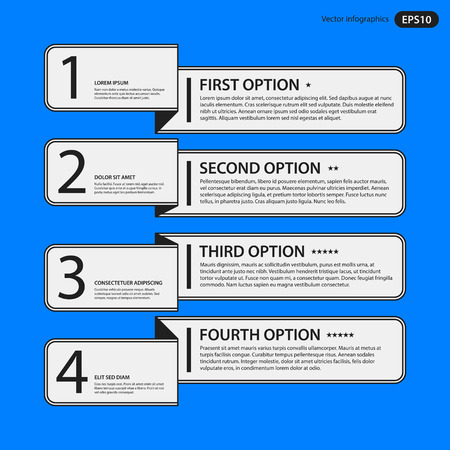 Corporate design template on blue background. Black and white colors. Useful for advertising, presentations and web design.のイラスト素材
