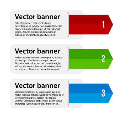 3 vector banners with colorful tags.のイラスト素材
