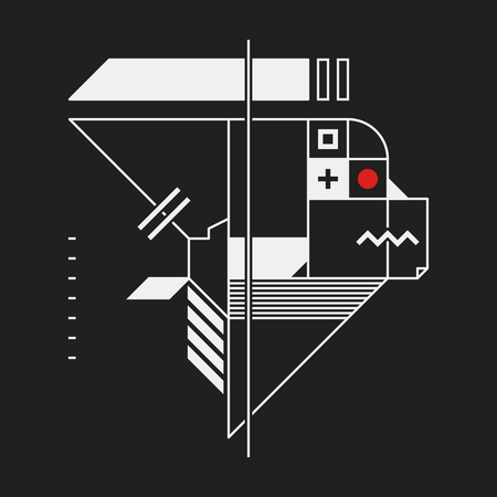 Abstract design element in constructivism style. Useful as print, illustration, poster or CD coverのイラスト素材