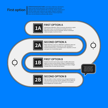 Corporate design template on blue background. Black and white colors. Useful for advertising, presentations and web design.のイラスト素材