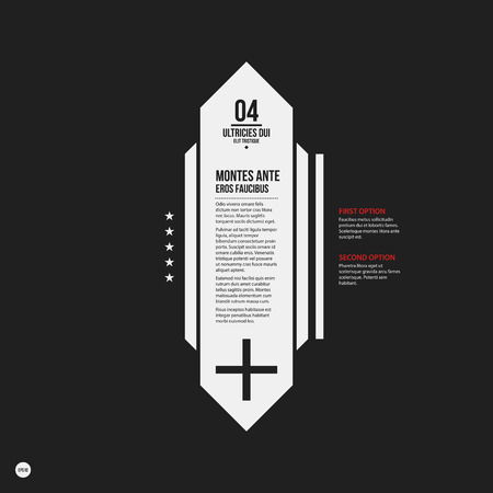 Monochrome banner template in strict style. Useful for presentations and web design.のイラスト素材