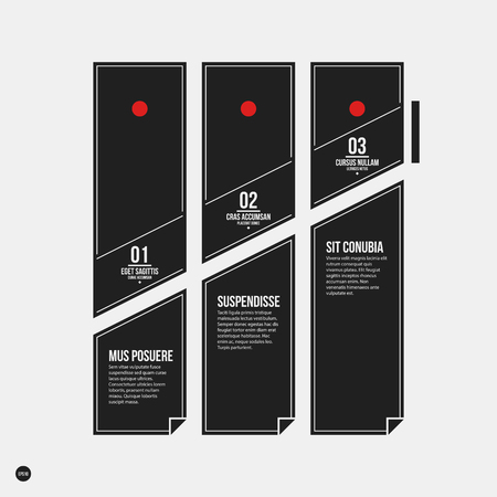 Monochrome options template in strict contrast style. Useful for presentations and web design.のイラスト素材