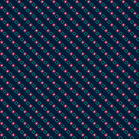 Cute pixelated pattern with simple geometric shapes. Useful for textile and interior design.