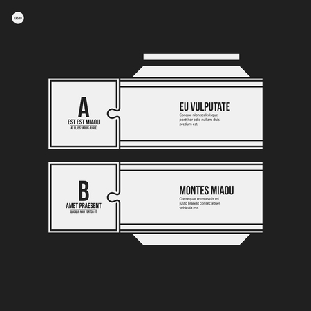 Monochrome options template in strict contrast style. Useful for presentations and web design.のイラスト素材