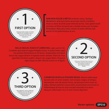 Corporate design template on red background. Black and white colors. Useful for advertising, presentations and web design.のイラスト素材