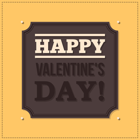 Valentines day typographic poster with yellow background. Useful for invitations, brochures and valentines.のイラスト素材