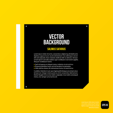 Modern corporate graphic design template with black elements on yellow background. Useful for advertising, marketing and web design.のイラスト素材