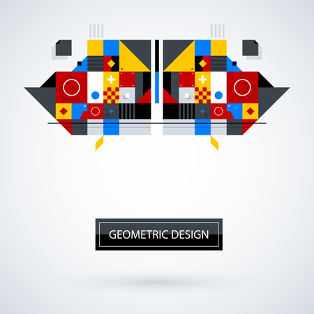 Abstract symmetric design made of geometric shapes. Useful as print, illustration, CD or book cover.のイラスト素材