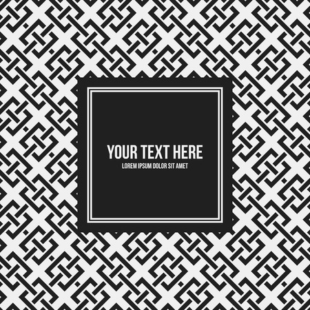 Text frame template with monochrome pattern. Useful for presentations, advertising and web design.のイラスト素材
