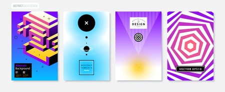 Set of four abstract backgrounds/posters in modern minimalism style