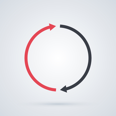 Round cycle template with two segments in elegant business style on white background.のイラスト素材
