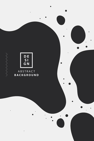 Poster design template with black spots in black and white style. Abstract vector backgroundのイラスト素材
