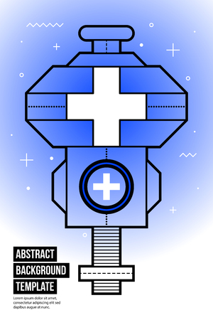 Poster design with weird blueprint in modern minimalism style. Abstract background templateのイラスト素材