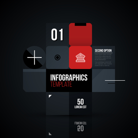 Decorative cross template with patchwork/mosaic elements in dark corporate style on black backgroundのイラスト素材