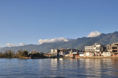 Scenery of Erhai Lakeの写真素材