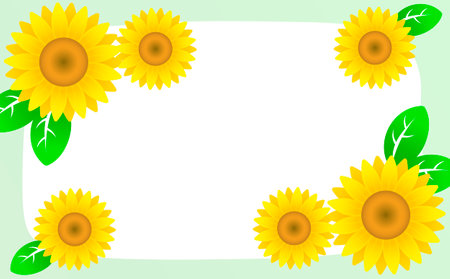 background of sunflower illust (green color)のイラスト素材